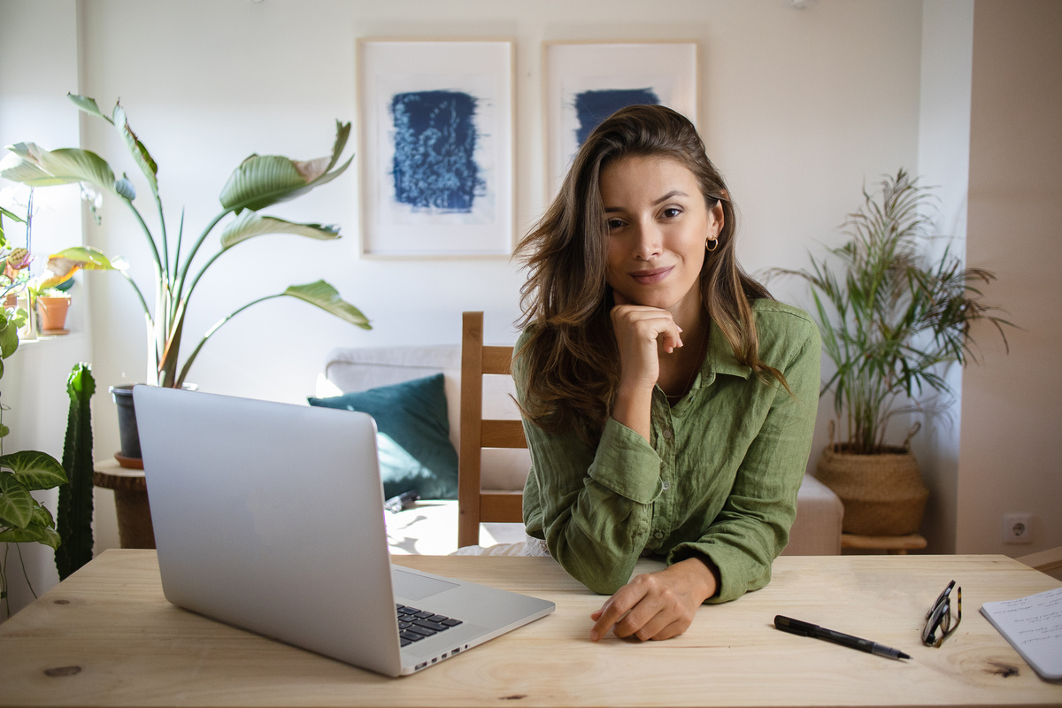 Woman Working from Home Remote Work Concept